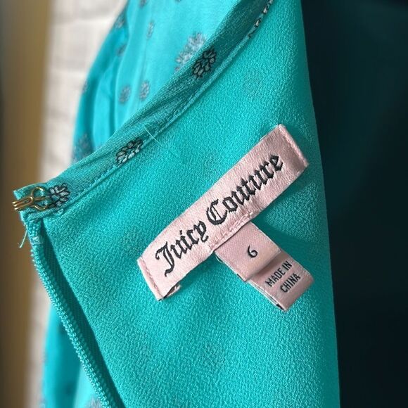 Juicy Couture 100% Silk Long Bell Sleeve Paisley Print Dress Size 6 Boho Hippie - Picture 8 of 12